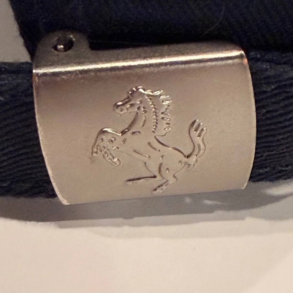 Ferrari Black Baseball Cap with White Prancing Horse